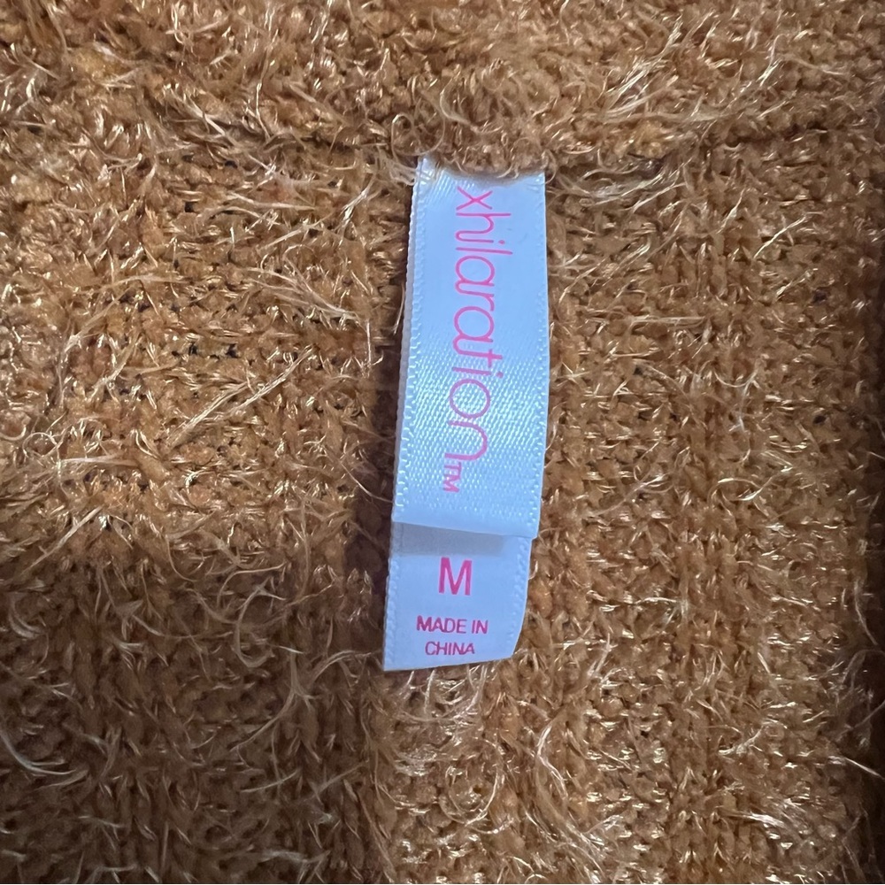 Open Front Rusty Gold Fluffy Cardigan - Picture 5 of 8